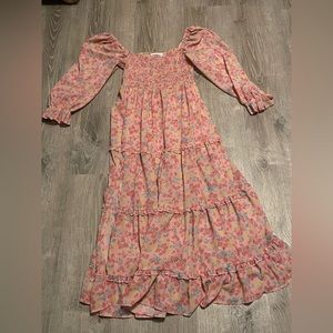 Long r.yiposha multi color floral dress